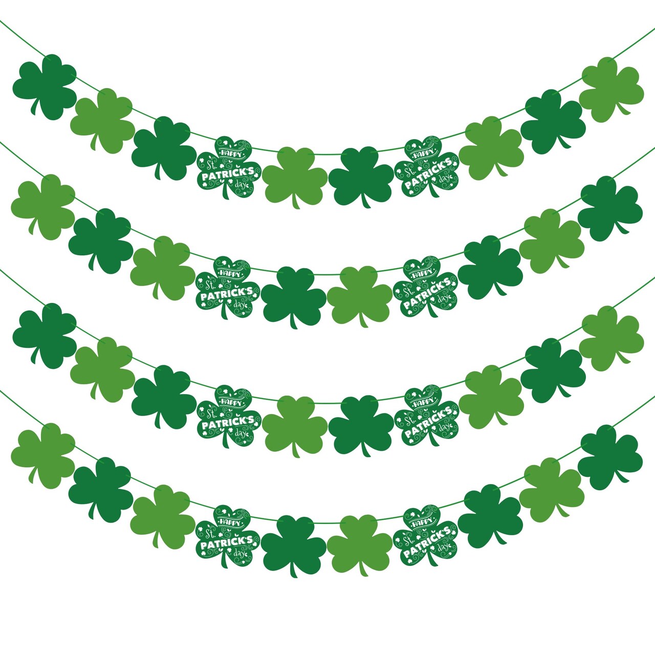 St Patricks Day Decorations - 40 Pack Shamrock Clover Banner - Shamrock Decorations Garland Irish St Patty's Day Accessories Party Favors for Home Door Birthday | St. Patrick's Day Decor